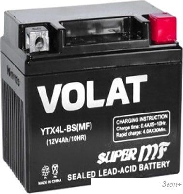 Мотоциклетный аккумулятор VOLAT YTX4L-BS (4 А·ч)