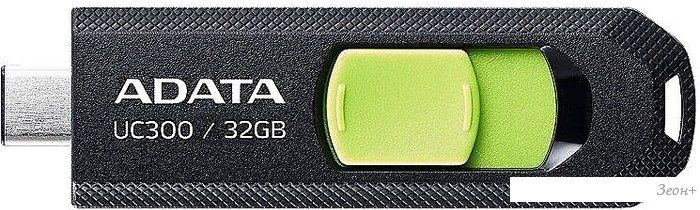 USB Flash ADATA UC300 32GB (черный/зеленый)