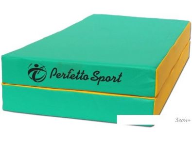 Cпортивный мат Perfetto Sport №3 складной 100x100x10 (зеленый/желтый)