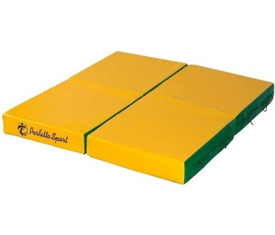 Cпортивный мат Perfetto Sport №11 складной 100x100x10 (зеленый/желтый)