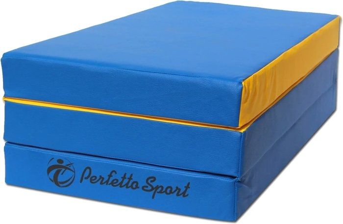 Cпортивный мат Perfetto Sport №4 складной 150x100x10 (синий/желтый)