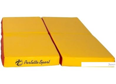Cпортивный мат Perfetto Sport №11 складной 100x100x10 (красный/желтый)