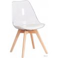 Стул TetChair Tulip дерево/пластик/экокожа (прозрачный)
