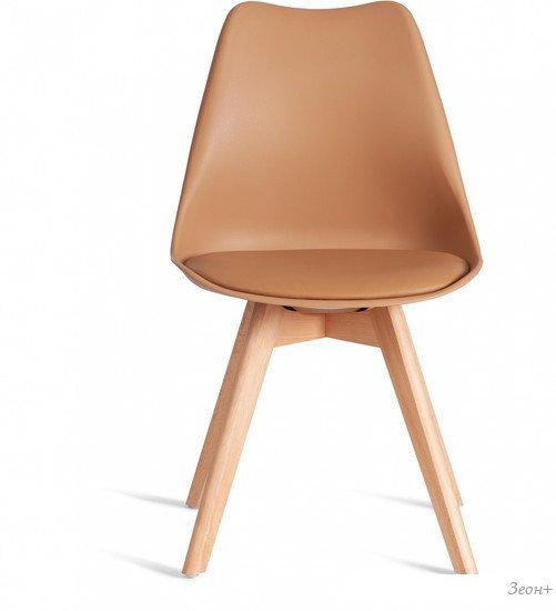 Стул TetChair Tulip дерево/пластик/экокожа (бежевый)