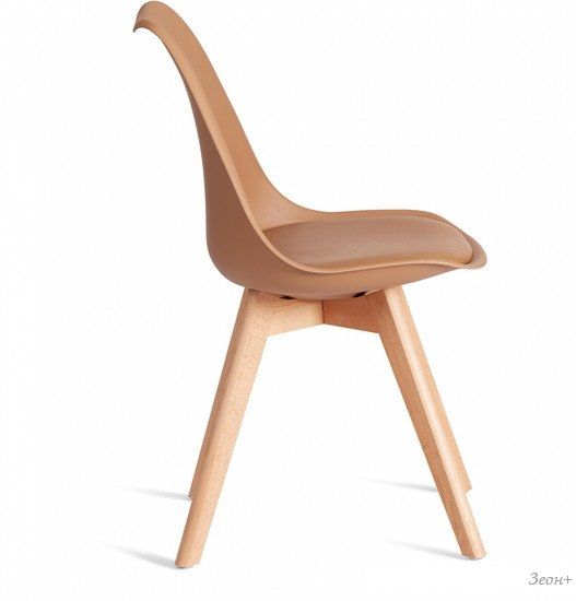 Стул TetChair Tulip дерево/пластик/экокожа (бежевый)