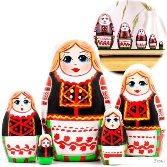 Развивающая игрушка Брестская Матрешка Народные костюмы Беларуси. Калинковичский строй (набор 5 шт)