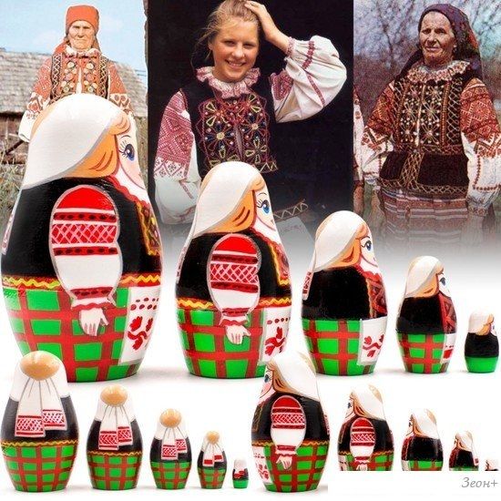 Развивающая игрушка Брестская Матрешка Народные костюмы Беларуси. Калинковичский строй (набор 5 шт)