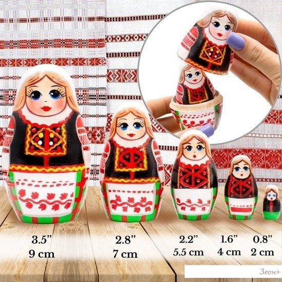 Развивающая игрушка Брестская Матрешка Народные костюмы Беларуси. Калинковичский строй (набор 5 шт)