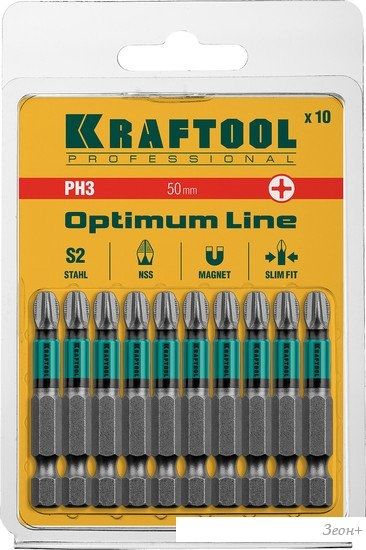 Набор бит KRAFTOOL Optimum 26122-3-50-10