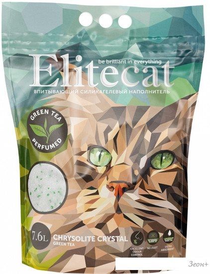 Наполнитель для туалета EliteCat Chrysolite Crystal Green Tea 7.6 л