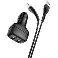 Автомобильное зарядное Hoco Z36 Lightning (черный)