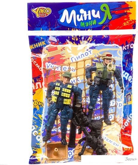 Набор фигурок Yako Toys Мини МаниЯ Военный с 2 солдатиками и собакой К93738