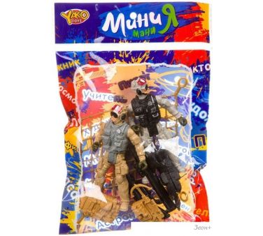 Набор фигурок Yako Toys Мини МаниЯ Военный с 2 спецназовцами и собакой К93739
