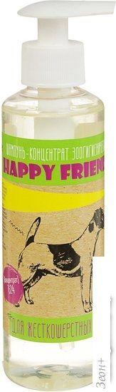 Концентрат шампуня Happy Friends для жесткошерстных собак 240 мл