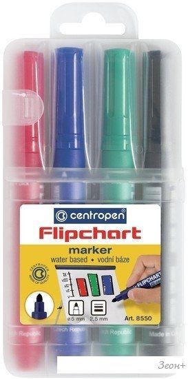 Набор маркеров Centropen Flipchart 8550/04 (4шт)