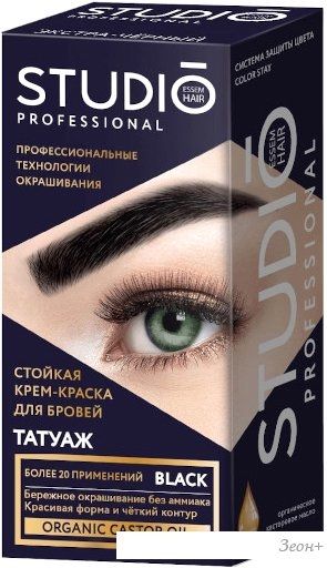 Краска для бровей Studio Professional с эффектом татуажа (экстра-черный)