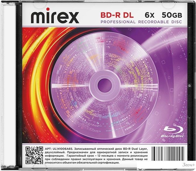 BD-R диск Mirex 50Gb 6х UL141006A6S (1 шт.)