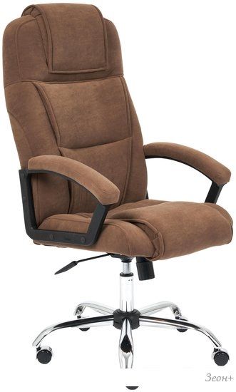 Кресло TetChair Бергамо хром (флок, коричневый)