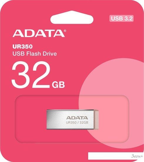 USB Flash ADATA UR350 32GB UR350-32G-RSR/BG (серебристый/коричневый)