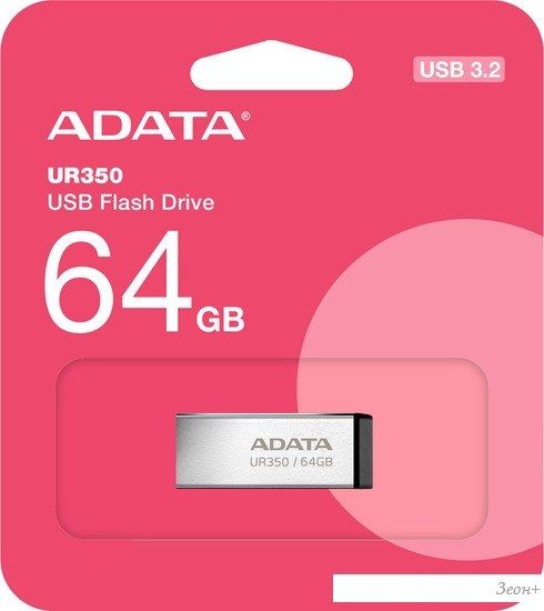 USB Flash ADATA UR350 64GB UR350-64G-RSR/BK (серебристый/черный)