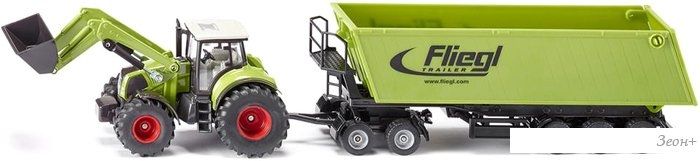 Трактор Siku Claas Axion 850 с погрузчиком и самосвалом 1949