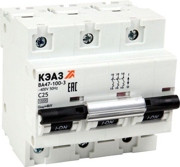 Выключатель автоматический КЭАЗ ВА47-100-3C16-УХЛ3 (10кА) 318138