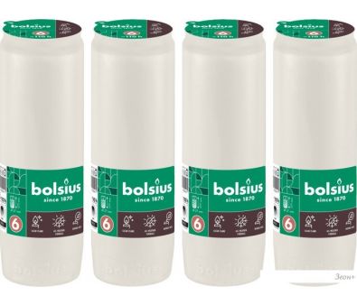 Набор свечей Bolsius Ритуальные масляные Copmo rc6 rspo mb 6 дней горения (белый)