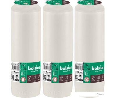 Набор свечей Bolsius Ритуальные масляные Copmo rc8 rspo mb 8 дней горения (белый)