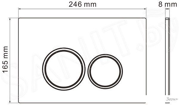 Унитаз подвесной Roxen Boro в комплекте с инсталляцией StounFix Slim 6 в 1 966110 (кнопка: серый бетон)