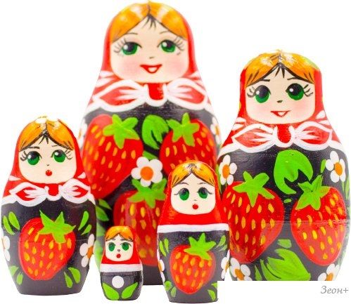 Развивающая игра Брестская Матрешка В сарафане с клубникой (набор 5 шт)
