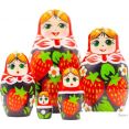 Развивающая игра Брестская Матрешка В сарафане с клубникой (набор 5 шт)