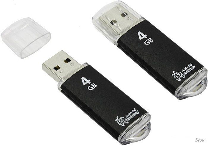 USB Flash Smart Buy 4GB V-Cut Black (SB4GBVC-K)