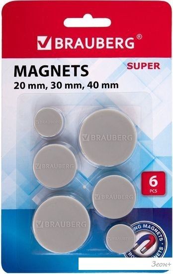 Набор магнитов BRAUBERG Super 237481 (6шт)