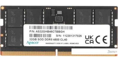   Apacer 32 DDR5 SODIMM 4800  AS32GHB48CTBBGH