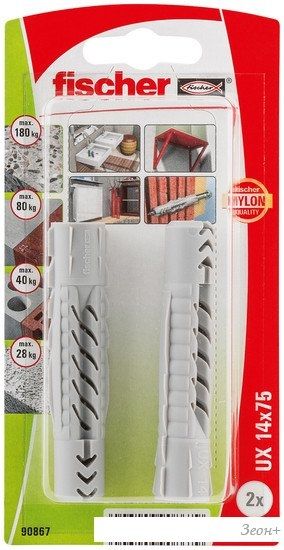 Дюбель универсальный Fischer UX 14X75 K NV 90867 (2 шт)