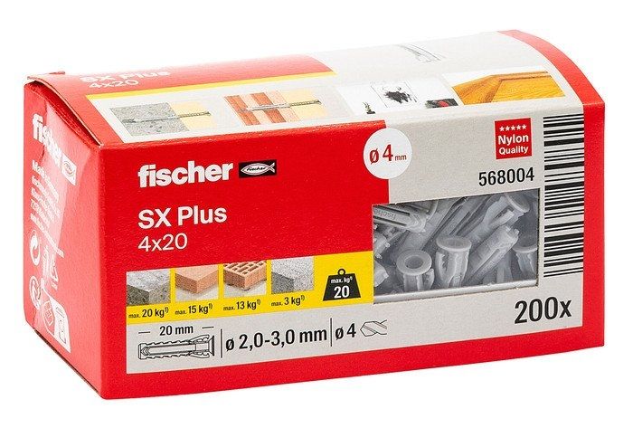 Дюбель универсальный Fischer SX Plus 4X20 568004 (200 шт)