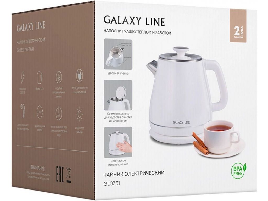 Электрический чайник Galaxy Line GL 0331 (белый)