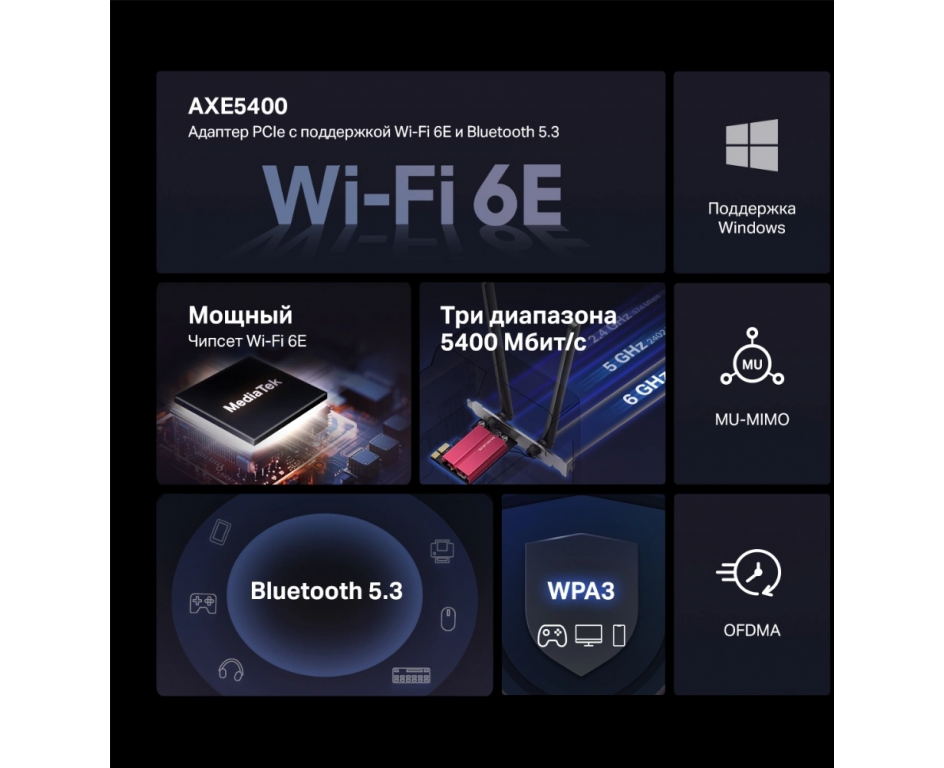 Wi-Fi/Bluetooth адаптер Mercusys MA86XE