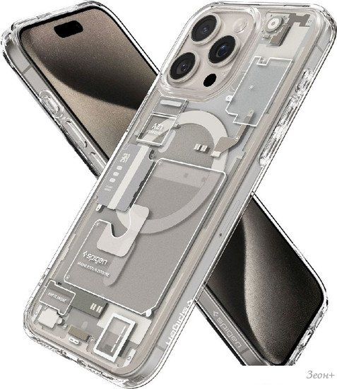Чехол для телефона Spigen Ultra Hybrid Zero One (MagFit) для iPhone 15 Pro Max ACS07211 (серый/разноцветный)