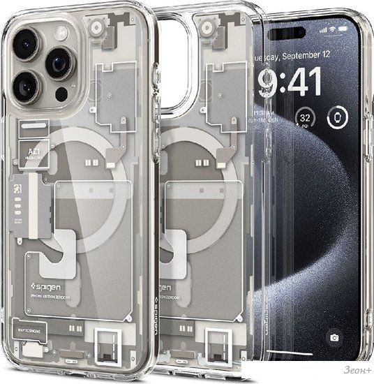Чехол для телефона Spigen Ultra Hybrid Zero One (MagFit) для iPhone 15 Pro ACS07216 (серый/разноцветный)