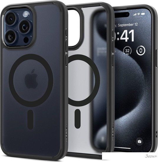 Чехол для телефона Spigen Ultra Hybrid (MagFit) для iPhone 15 Pro ACS06720 (черный)