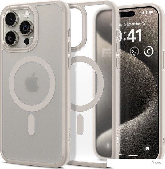 Чехол для телефона Spigen Ultra Hybrid (MagFit) для iPhone 15 Pro Max ACS07210 (серый)