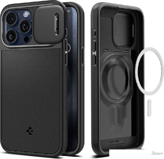 Чехол для телефона Spigen Optik Armor (MagFit) для iPhone 15 Pro ACS07184 (черный)
