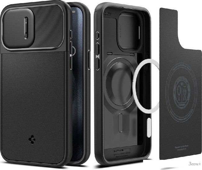 Чехол для телефона Spigen Optik Armor (MagFit) для iPhone 15 Pro ACS07184 (черный)