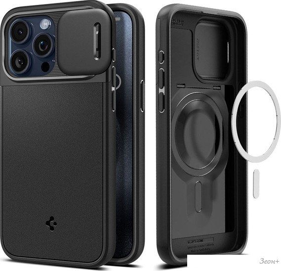 Чехол для телефона Spigen Optik Armor (MagFit) для iPhone 15 Pro Max ACS06599 (черный)