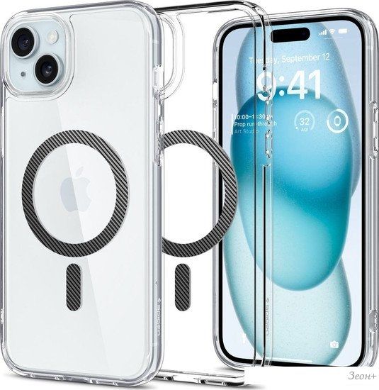 Чехол для телефона Spigen Ultra Hybrid (MagFit) для iPhone 15 ACS06805 (черный)