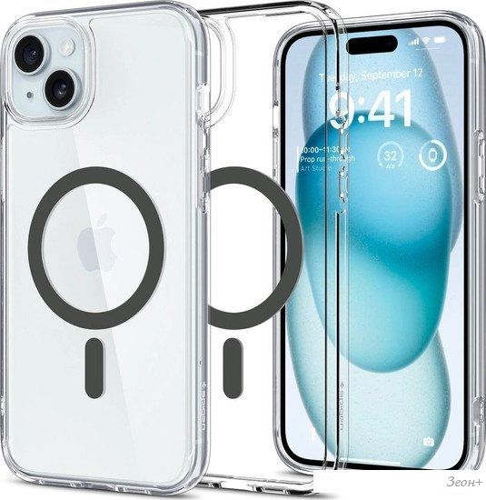 Чехол для телефона Spigen Ultra Hybrid (MagFit) для iPhone 15 ACS06804 (серый)