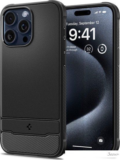 Чехол для телефона Spigen Rugged Armor (MagFit) для iPhone 15 Pro ACS06703 (черный)