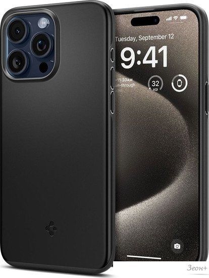 Чехол для телефона Spigen Thin Fit для iPhone 15 Pro Max ACS06544 (черный)