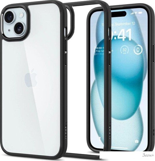 Чехол для телефона Spigen Ultra Hybrid для iPhone 15 ACS06799 (черный)
